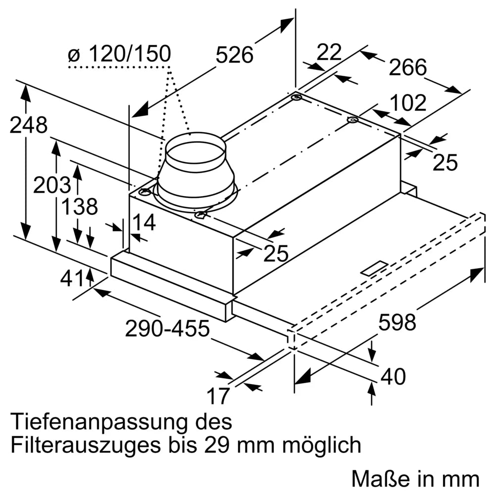 Siemens LI63LA526 iQ100 - Flachschirm-Dunsthaube - 60 cm - Silbermetallic + LZ46551 Edelstahl Griff