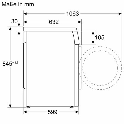 Sonderangebot: Bosch Serie 6 Waschmaschine WUU28TH1, unterbaufähig - Frontlader 8 kg 1400 U/min.