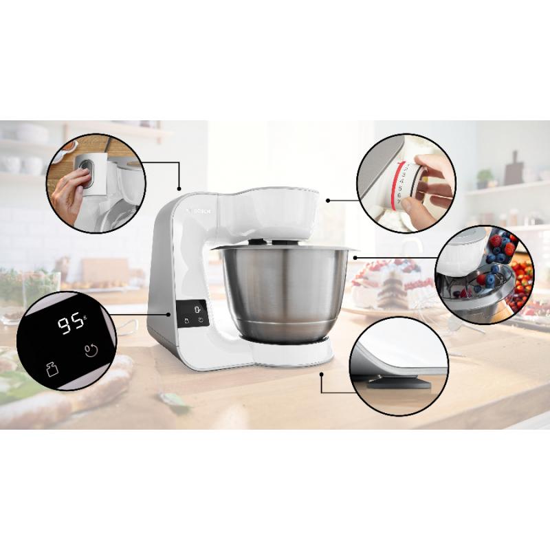 Bosch Küchenmaschine MUM5 Serie 4 1kW 7 Stufen weiß, MUM5X220