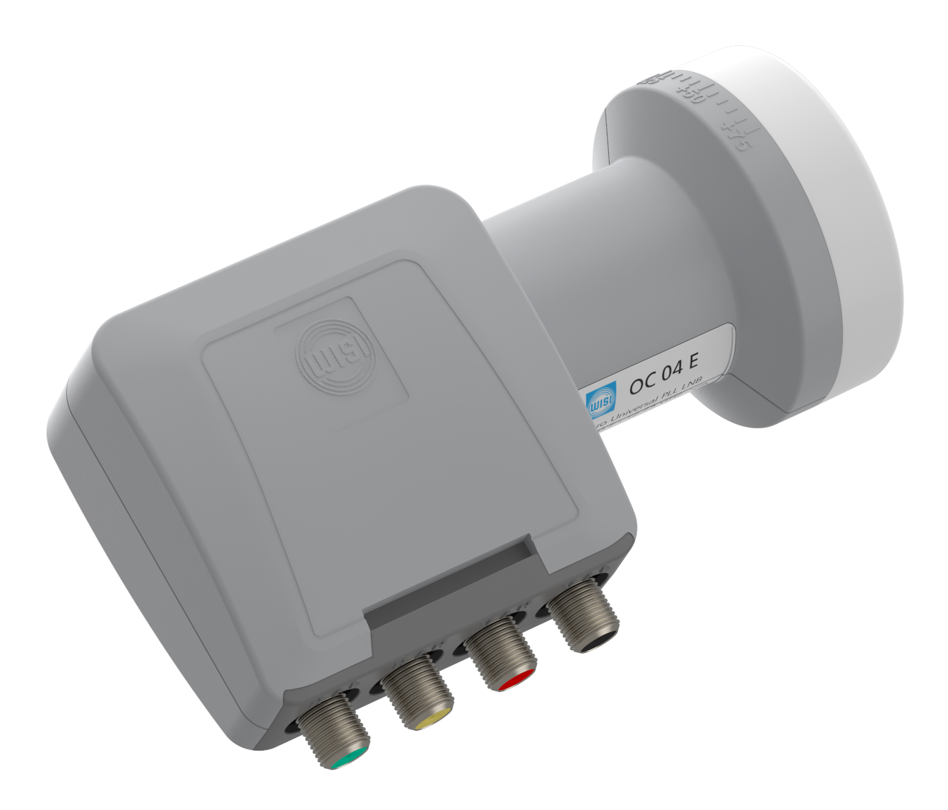 Wisi OC 04E Speisesystem Quattro 40mm lichtgrau - 4x Ausgänge auf Multiswitch oder Kanalaufbereitungen