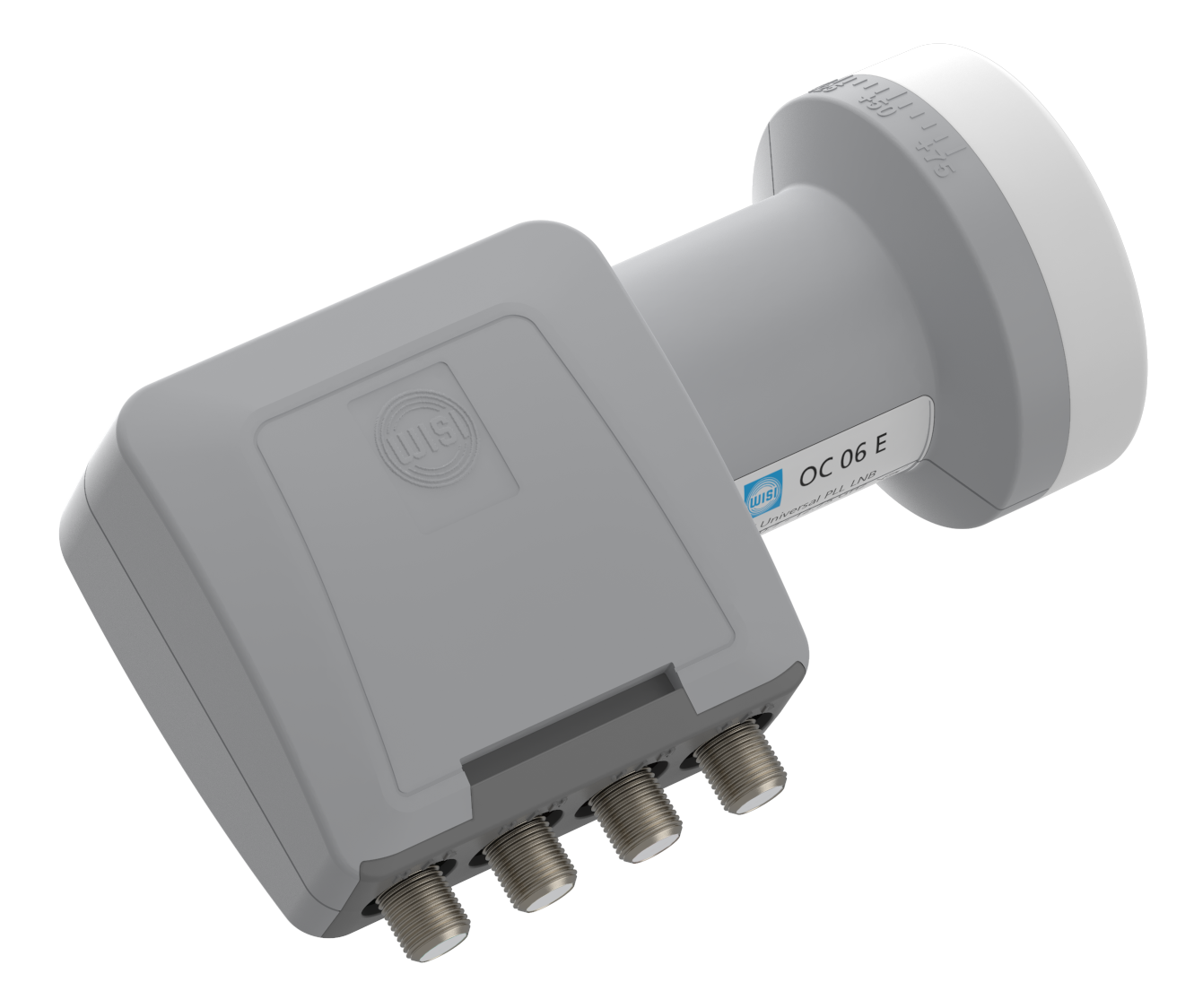 Wisi OC 06E Speisesystem Quad 40mm lichtgrau - 4x Ausgänge direkt auf Receiver