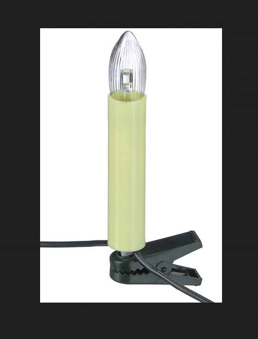 Scharnberger+Hasenbein LED ribbed candle string lights, 20 pieces, 13m, ivory, 0.2W LEDs, 50cm spacing, indoor, type 969