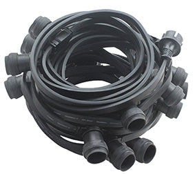 Scharnberger+Hasenbein Partylichterkette 50m 50 x E27 Fassung inkl. Anschlussstecker verlängerbar, schwarz