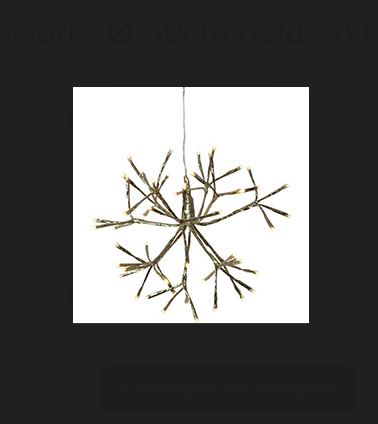 Scharnberger+Hasenbein 3D LED Hanging Star “Firework” Ø 30cm gold 48 LEDs warm white, cable 5m