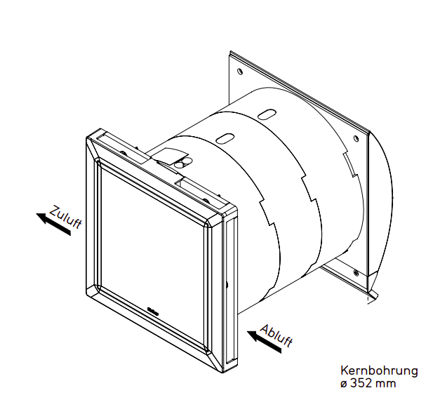 Helios Ventilator Wärmerückgewinnung KWL EC 60 PRO FF Lüftungseinsatz kompl. Bedienelement Feuchtefühler 9957