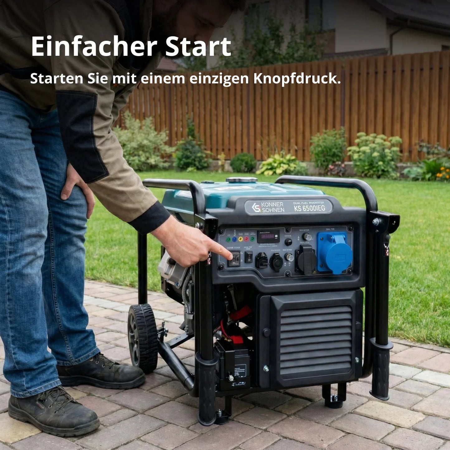 "Könner & Söhnen" Inverter Generator KS 6500iEG (Benzin/Gas) - 6kW Nennleistung - Benzinmotor - 230V