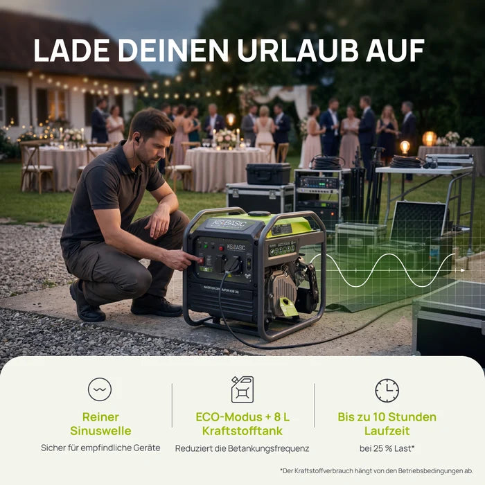 Neuheit: "Könner & Söhnen" Inverter-Generator KSB 36i 3.5kW Pnenn - Benzinmotor - 230V