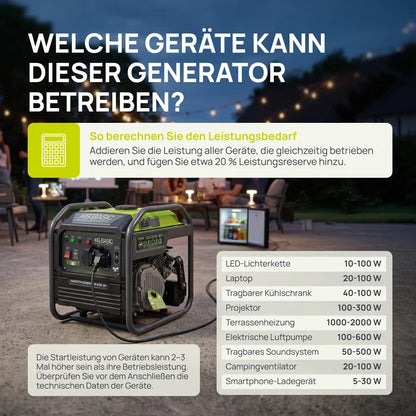 Neuheit: "Könner & Söhnen" Inverter-Generator KSB 36i 3.5kW Pnenn - Benzinmotor - 230V