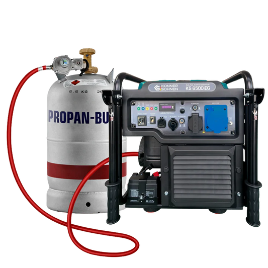 WM ⚽ Rabatt "Könner & Söhnen" Inverter Generator KS 6500iEG (Benzin/Gas) - 6kW Nennleistung - Benzinmotor - 230V