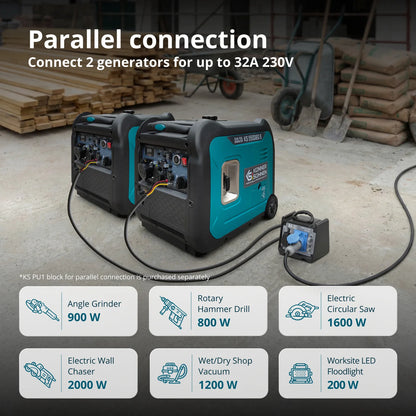 "Könner & Söhnen" LPG/Benzin-Inverter-Generator KS 5500iEG S - 5kW Nennleistung - 230V