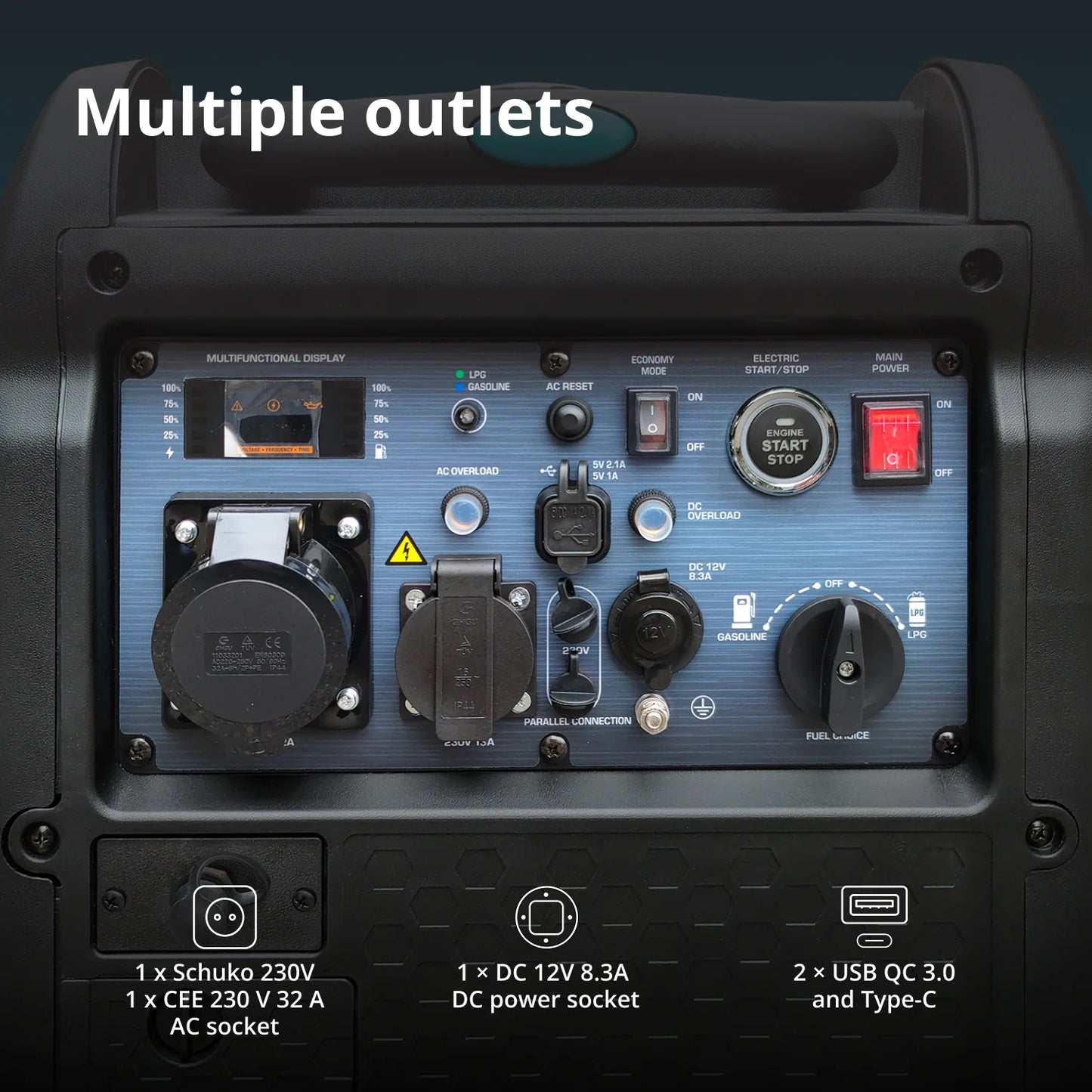 "Könner & Söhnen" LPG/Benzin-Inverter-Generator KS 5500iEG S - 5kW Nennleistung - 230V