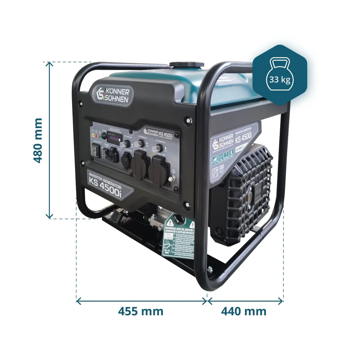 "Könner & Söhnen" Inverter-Generator KS 4500i - 4.2kW Nennleistung - Benzinmotor - 230V