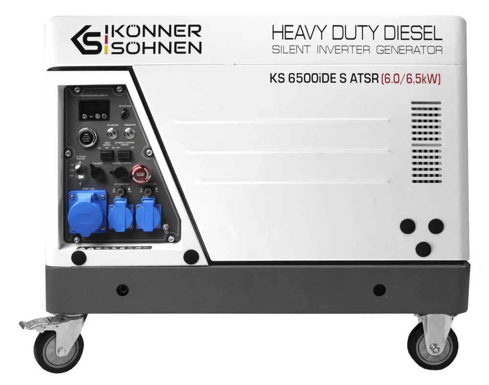 "Könner & Söhnen" Diesel Inverter Generator in Soundproof Casing KS 6500iDE S ATSR  - 6kVA Nennleistung - Dieselmotor - 230V