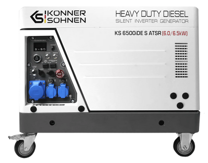"Könner & Söhnen" Diesel Inverter Generator in Soundproof Casing KS 6500iDE S ATSR  - 6kVA Nennleistung - Dieselmotor - 230V
