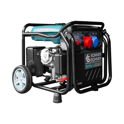 "Könner & Söhnen" Inverter-Generator KS 8100iEG 1/3 - 8kW Nennleistung (230/400V ohne Umschaltverluste abrufbar) - Benzin-/Gasmotor