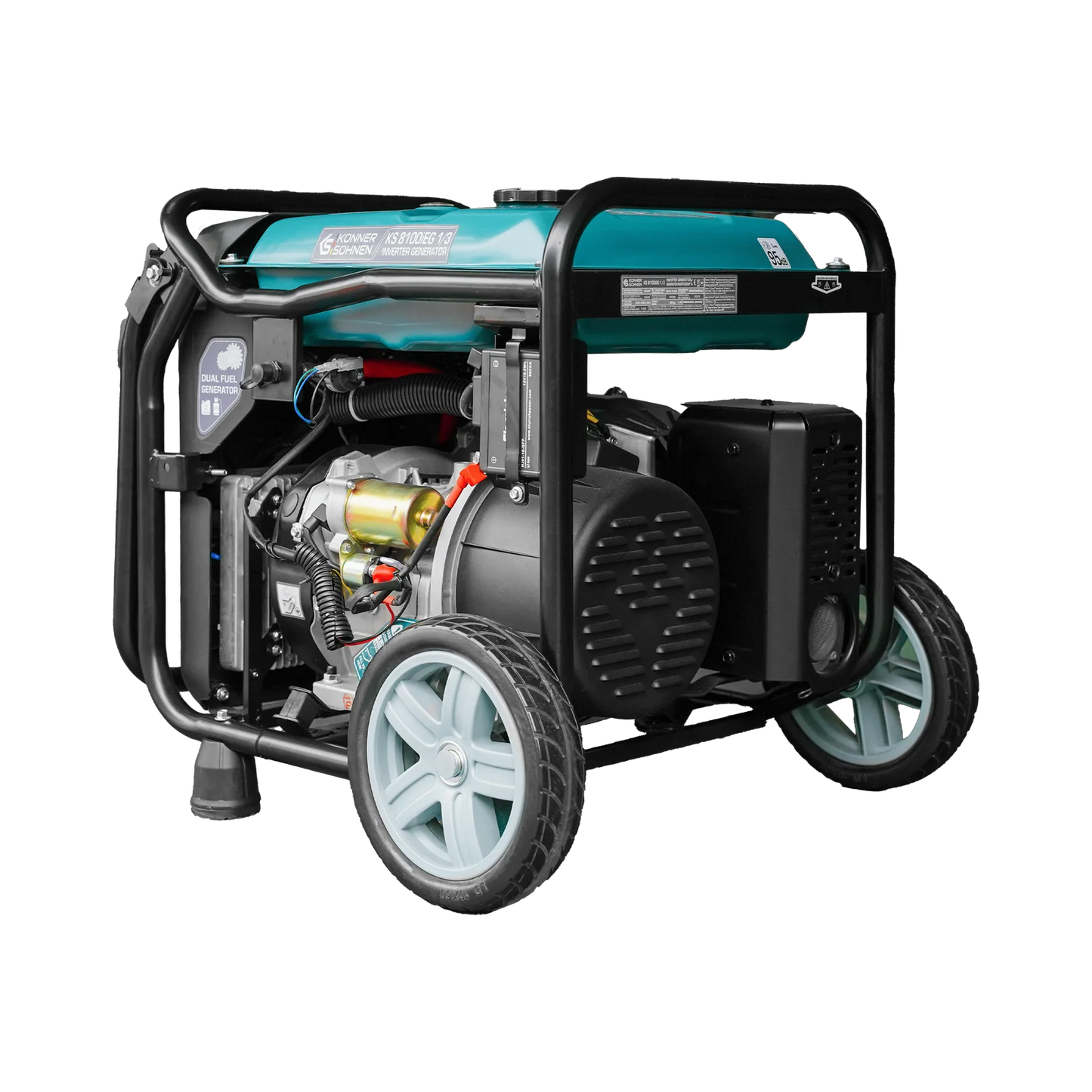 "Könner & Söhnen" Inverter-Generator KS 8100iEG 1/3 - 8kW Nennleistung (230/400V ohne Umschaltverluste abrufbar) - Benzin-/Gasmotor