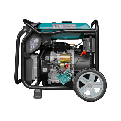 "Könner & Söhnen" Inverter-Generator KS 8100iEG 1/3 - 8kW Nennleistung (230/400V ohne Umschaltverluste abrufbar) - Benzin-/Gasmotor
