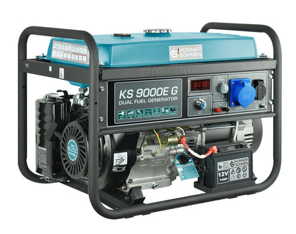 "Könner & Söhnen" LPG/Benzin-Generator KS 9000E G - 6kW Nennleistung - Benzin- (Gas-) Motor - 230V