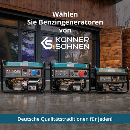 "Könner & Söhnen" Inverter-Generator KS 7000E 1/3 - 5kW Nennleistung - Benzinmotor - 230/400V