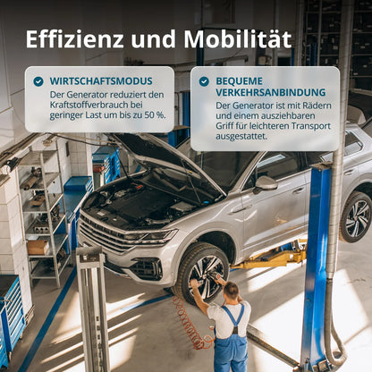 "Könner & Söhnen" Inverter-Generator KS 8100iEG 1/3 - 8kW Nennleistung (230/400V ohne Umschaltverluste abrufbar) - Benzin-/Gasmotor